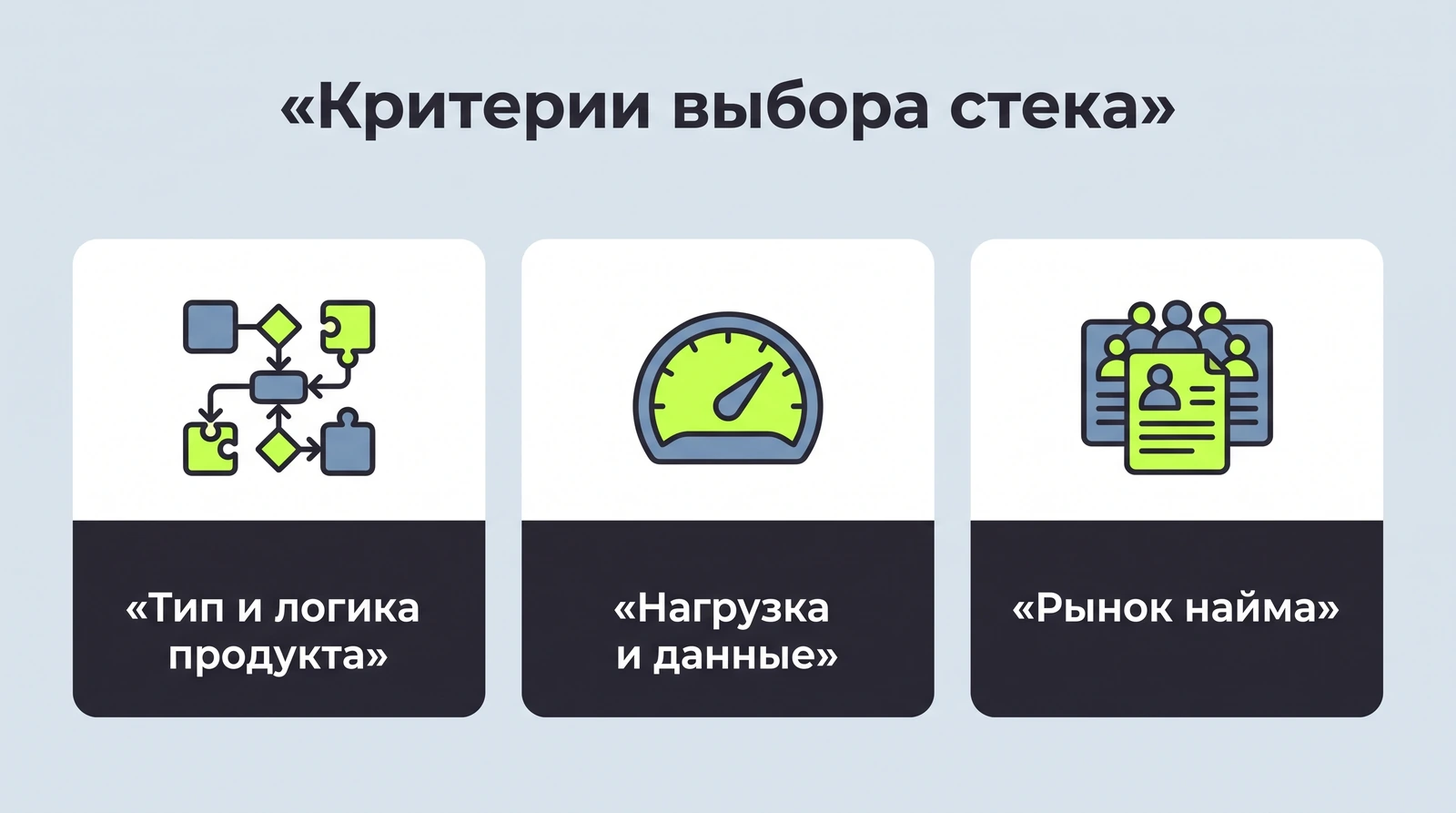Критерии выбора стека: задача, срок жизни, найм